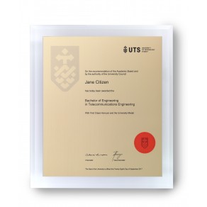 UTS Large - Gold on Clear Arcrylic Plaque