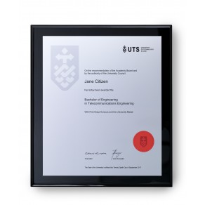UTS Large - Silver on Black Plaque