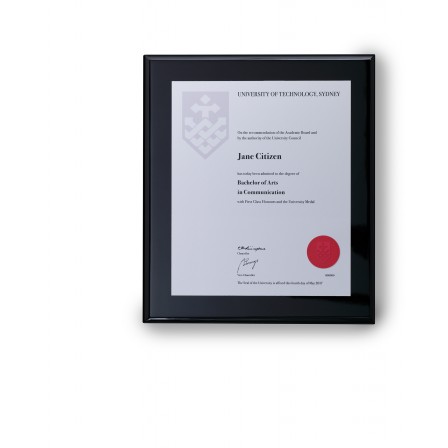 UTS Small - silver on matt black Plaque - Out of Stock